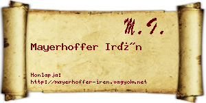 Mayerhoffer Irén névjegykártya