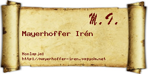 Mayerhoffer Irén névjegykártya